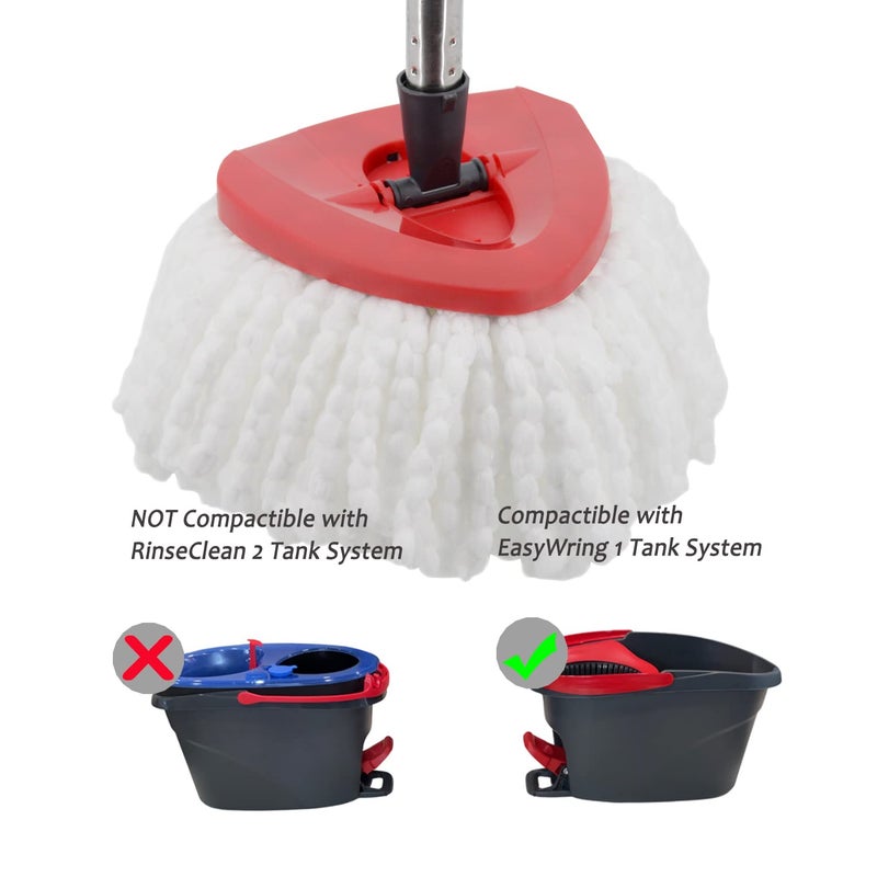 FAMEBIRD 4 Pack Spin Mop Replacement Heads Microfiber Mop Refills Replace Heads Safe for All Hard-surfaced Floors Includes 2 Extra Microfiber Cleaning Cloths - Image 2
